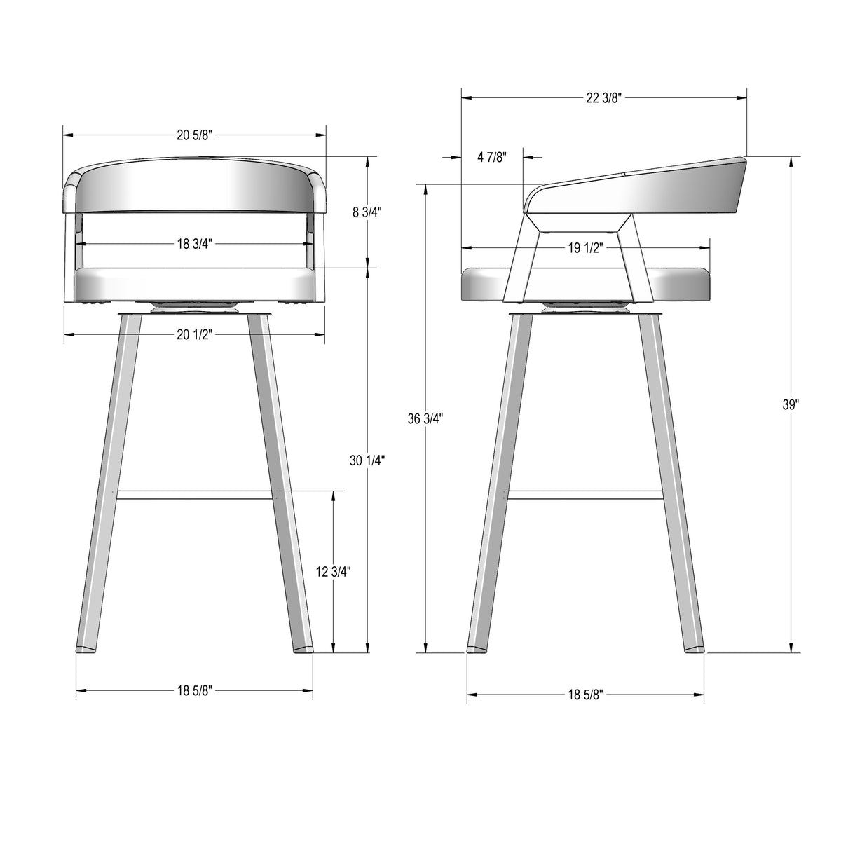 Amisco Carmela Solid Wood Stool – view 3