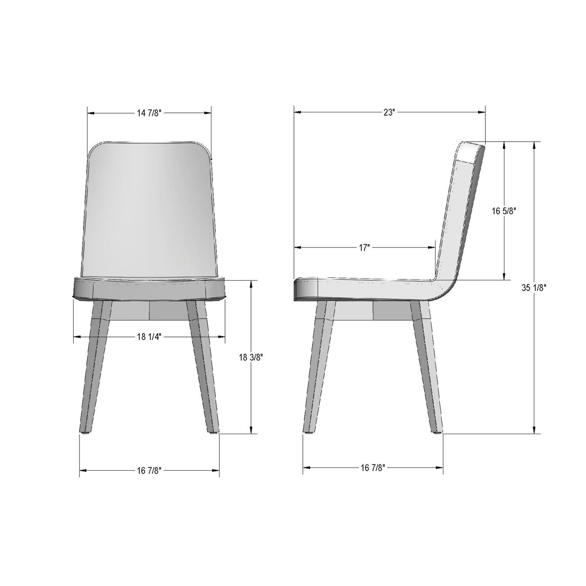 Amisco Walter Solid Wood Dining Chair – view 4