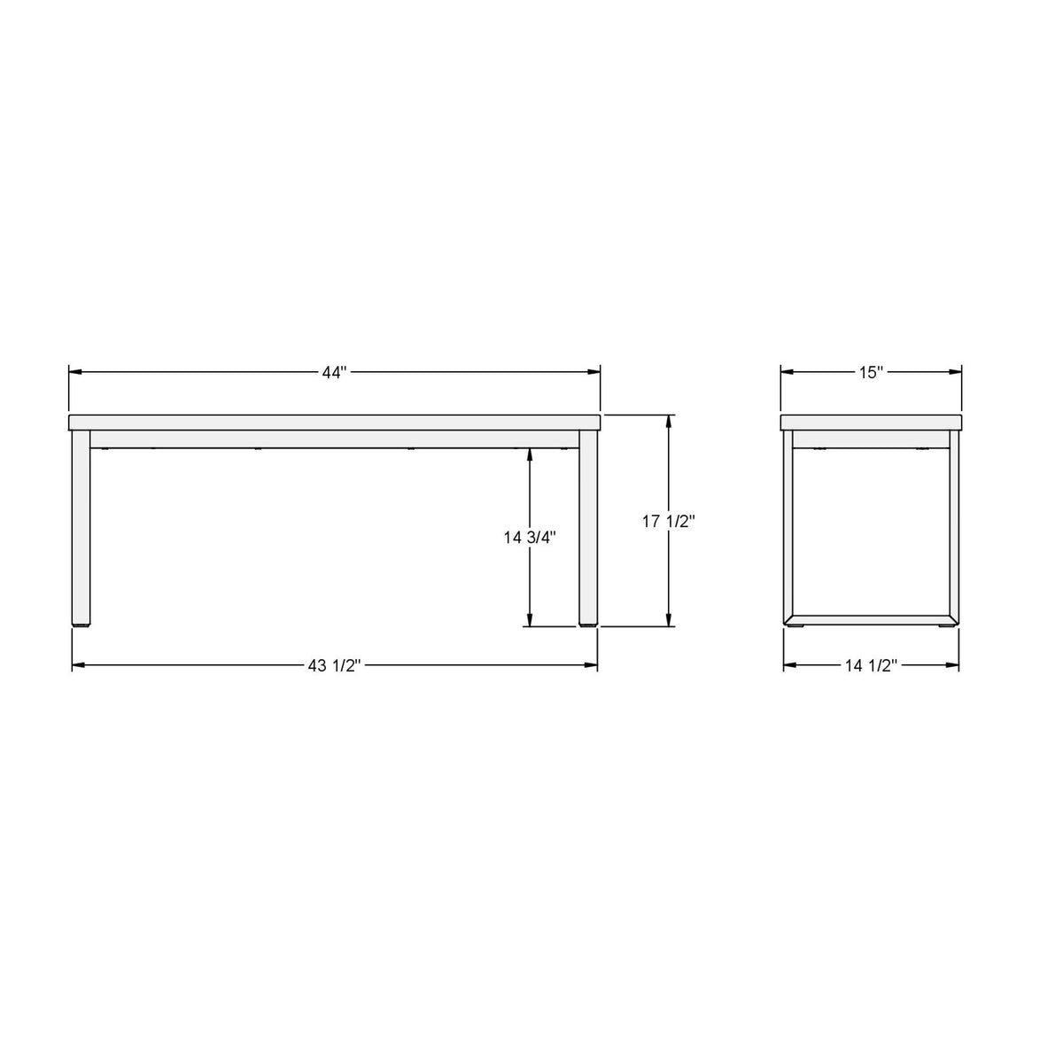 Amisco Dryden Dining Bench – view 2
