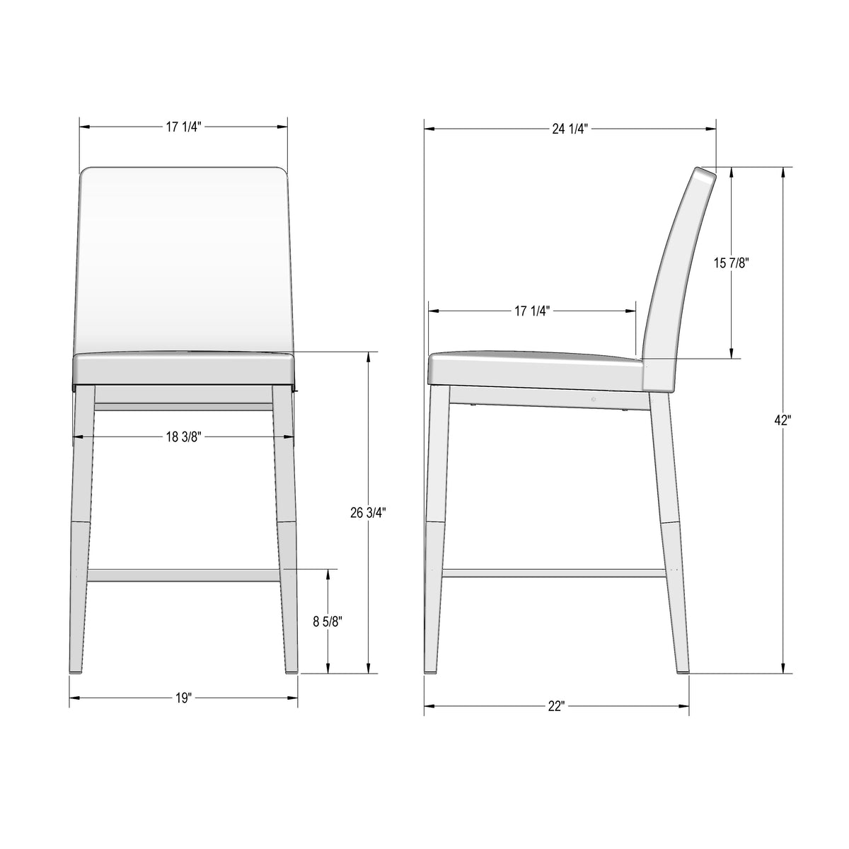 Amisco Lorenzo Upholstered Stool – view 3