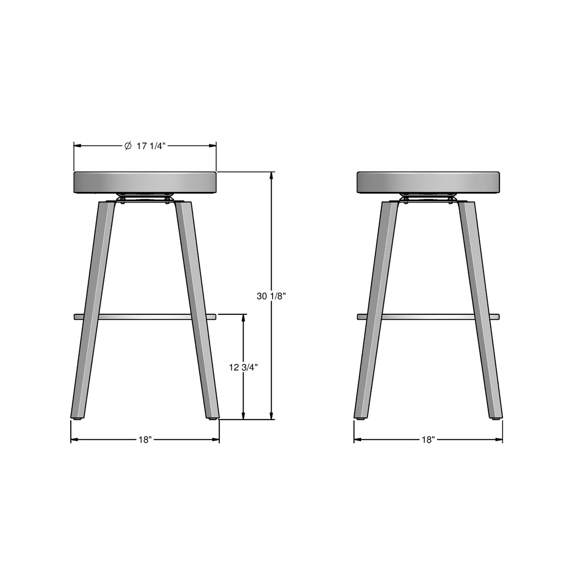 Amisco Walden Solid Wood Stool – view 3