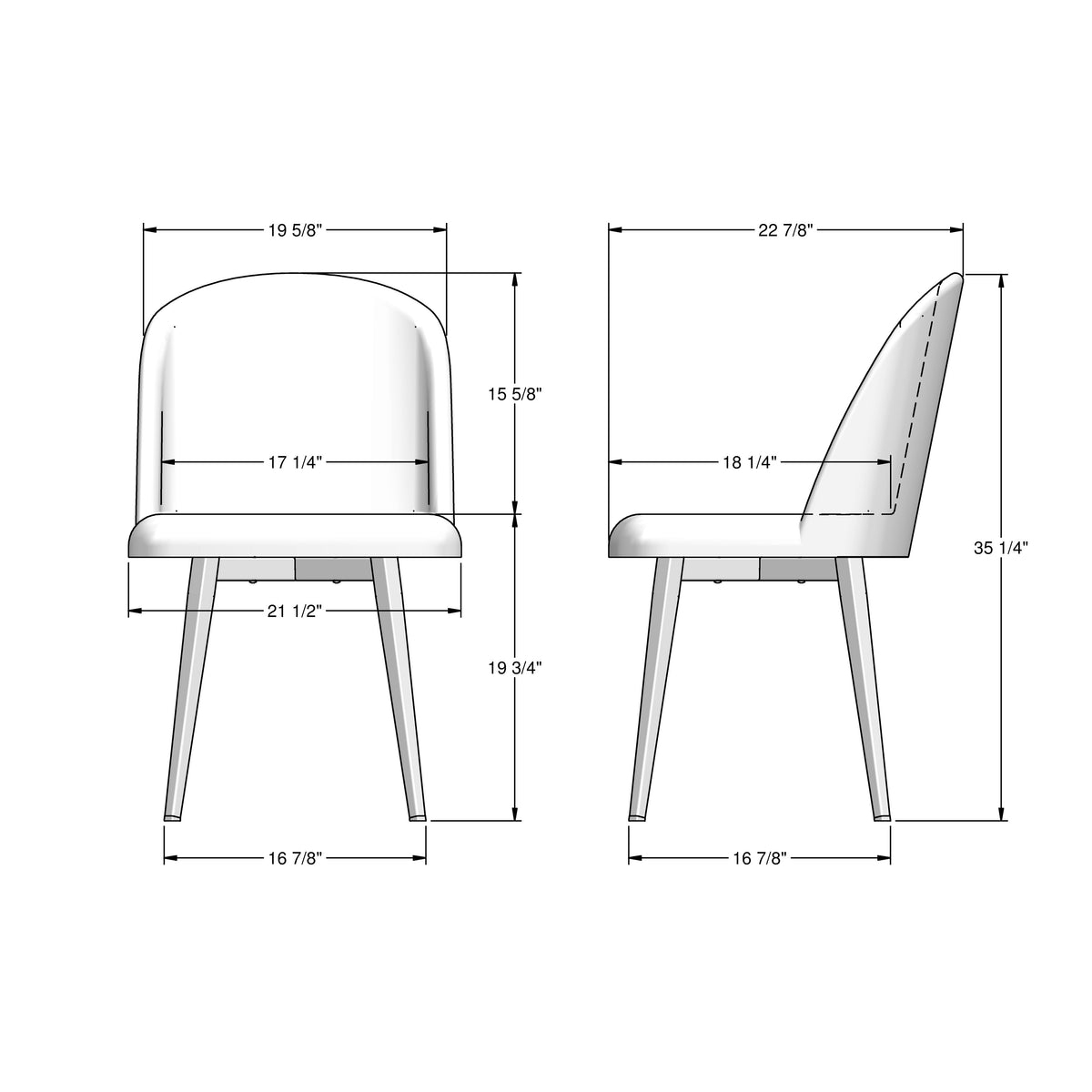 Amisco Zahra Upholstered Dining Chair – view 4