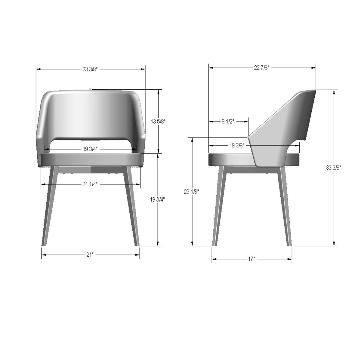 Amisco Lorna Upholstered Dining Chair – view 3
