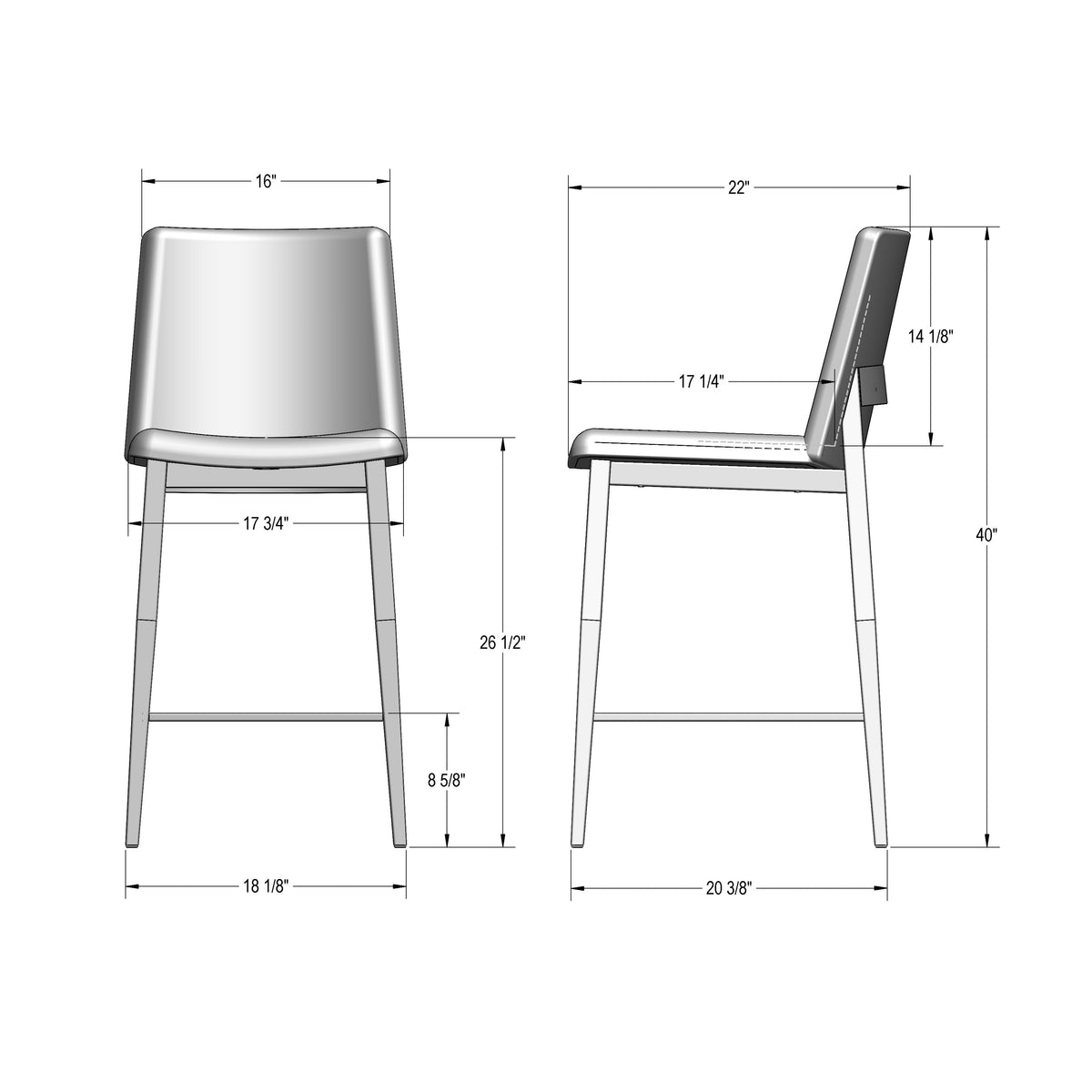 Amisco Charlotte Upholstered Stool – view 3