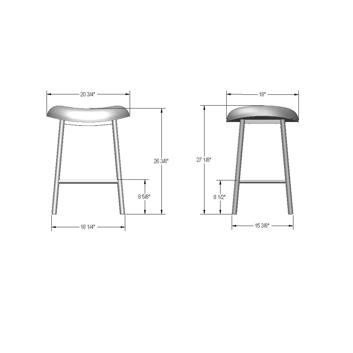 Amisco Willo Upholstered Stool – view 2